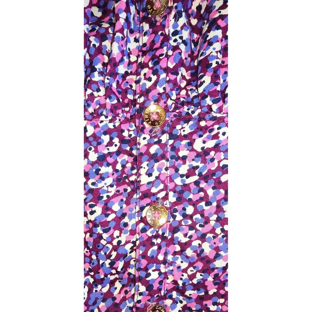 Vince Camuto Girls‎ Purple Blue Abstract Print Tiered Button Down Dress 3T